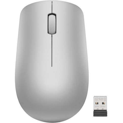 Lenovo 530 Wireless Mouse (Platinum Grey) - Optical - Wireless - Radio Frequency - 2.40 GHz - Platinum Gray - USB Type A - 1200 dpi - (Fleet Network)