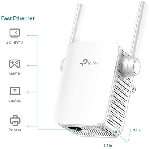 TP-Link RE105 IEEE 802.11n 300 Mbit/s Wireless Range Extender - 2.48 GHz - 2 x External Antenna(s) - External - MIMO Technology - 1 x (RE105)