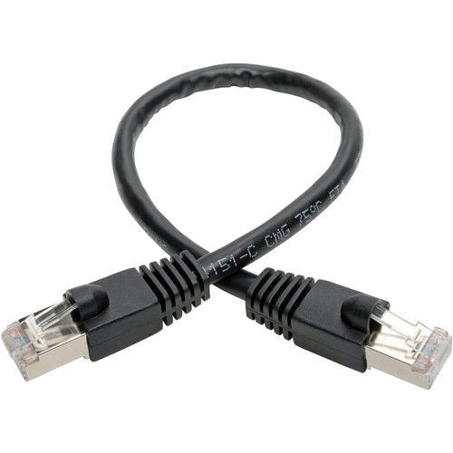 Tripp Lite series Cat.6a STP Patch Network Cable - 6" (152.40 mm) Category 6a Network Cable for Network Device, Switch, Hub, Patch - 1 (N262-06N-BK)