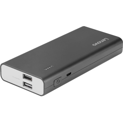 Lenovo Power Bank PA10400 Black - For Mobile Phone, Tablet PC, Electronic Device, USB Device - Lithium Polymer (Li-Polymer) - 10400 - (Fleet Network)
