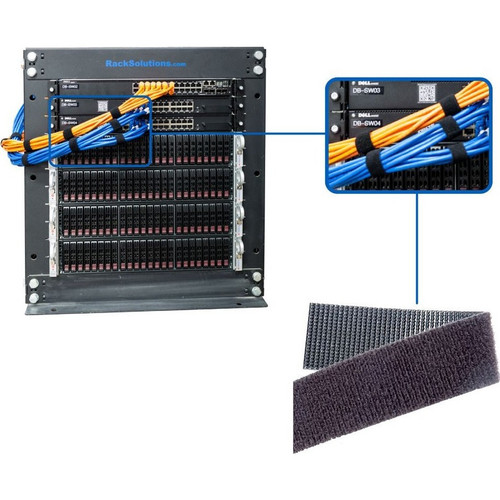 Rack Solutions Hook & Loop Strap (5') - Cable Strap - Black - 60" (1524 mm) Length - 1 Pack (275-1259)