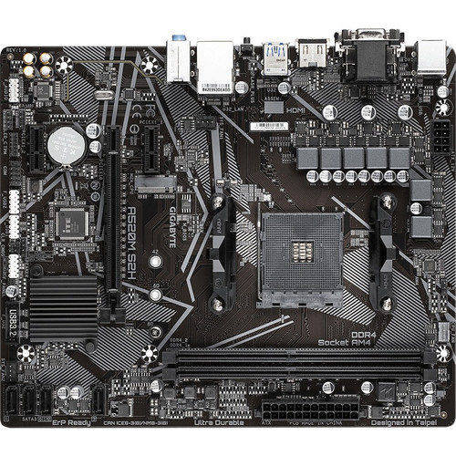 Gigabyte Ultra Durable A520M S2H Desktop Motherboard - AMD A520 Chipset - Socket AM4 - Micro ATX - 64 GB DDR4 SDRAM Maximum RAM - - 2 (Fleet Network)
