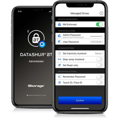 iStorage datAshur BT 32 GB | Encrypted Secure Flash Drive | Unlock using your smartphone via bluetooth | Remote Management Ready. - 32 (IS-FL-DBT-256-32)