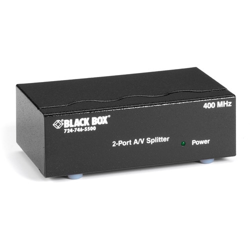 Black Box AC650A-2 2-Port Video Splitter - 2048 x 1536 - SVGA, XGA, UXGA, QXGA - 1 x 2 (Fleet Network)