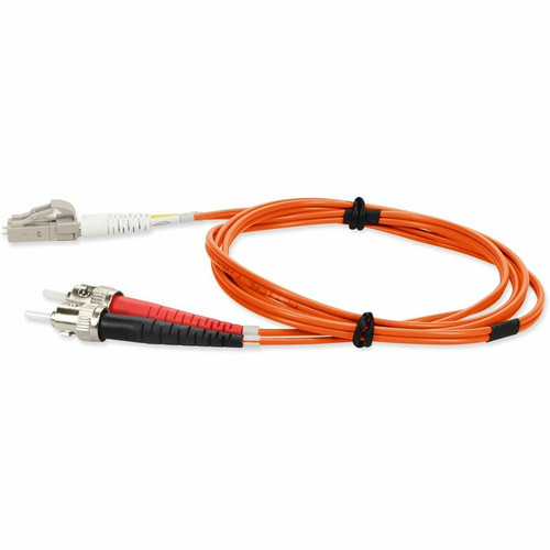 AddOn 2m ST to LC Orange OM3 Duplex OFNR (Riser-Rated) Fiber Patch Cable - 6.6 ft (2 m) Fiber Optic Network Cable for Network Device - (ADD-ST-LC-2M5OM3-OE)