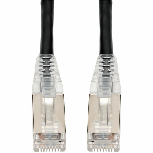 AddOn 8ft Black CAT 6 Shielded PVC Ethernet Cable Snagless Easy Clear Boot RJ-45 M/M - 8 ft (2.44 m) Category 6 Network Cable for Hub, (Fleet Network)