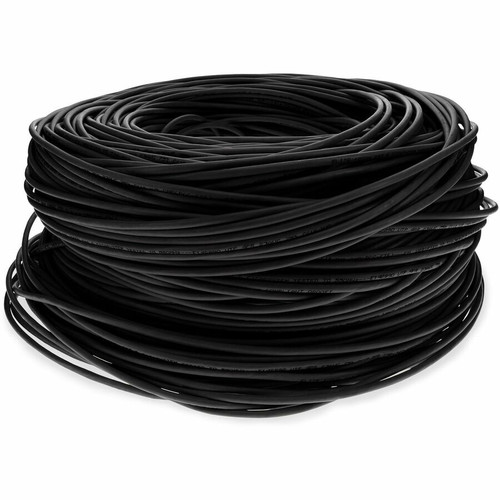 AddOn 1000ft Non-Terminated Black CAT 6 PVC Bulk Cable - 1000 ft (304.80 m) Category 6 Network Cable for Patch Panel, Hub, Switch, - - (Fleet Network)
