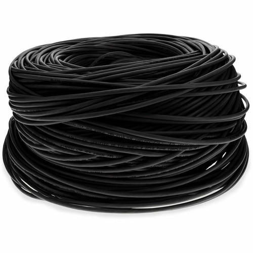 AddOn 1000ft Non-Terminated Black CAT 6 PVC Bulk Cable - 1000 ft (304.80 m) Category 6 Network Cable for Patch Panel, Hub, Switch, - - (ADD-CAT6USBULK1K-BK)