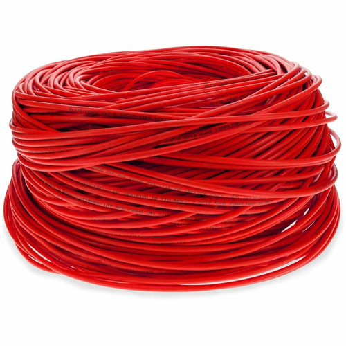 AddOn 1000ft Non-Terminated Red CAT 6 PVC Bulk Cable - 1000 ft (304.80 m) Category 6 Network Cable for Patch Panel, Hub, Switch, Media (ADD-CAT6USBULK1K-RD)