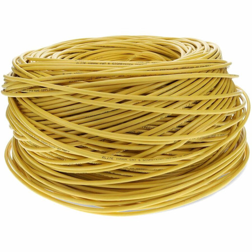 AddOn 1000ft Non-Terminated Yellow CAT 6 PVC Bulk Cable - 1000 ft (304.80 m) Category 6 Network Cable for Patch Panel, Hub, Switch, - (ADD-CAT6USBULK1K-YW)