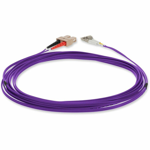 AddOn 10m SC to LC Purple OM1 Duplex OFNR (Riser-Rated) MMF Fiber Patch Cable - 32.8 ft (10 m) Fiber Optic Network Cable for Network - (ADD-SC-LC-10M6MMF-PE)
