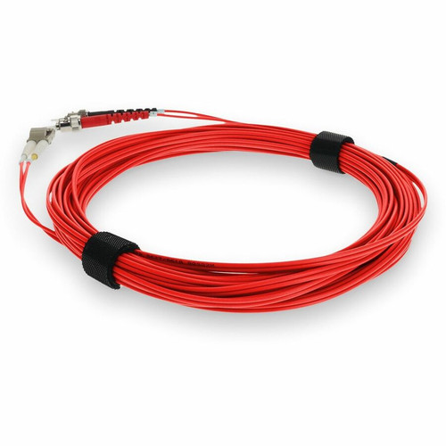 AddOn 5m ST to LC Red OM3 Duplex OFNR (Riser-Rated) Fiber Patch Cable - 16.4 ft (5 m) Fiber Optic Network Cable for Transceiver, - 2 x (ADD-ST-LC-5M5OM3-RD)