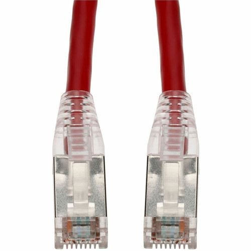 AddOn 7ft Red CAT 6A Shielded PVC Ethernet Cable Snagless Easy Clear Boot RJ-45 M/M - 7 ft (2.13 m) Category 6a Network Cable for - 1 (Fleet Network)