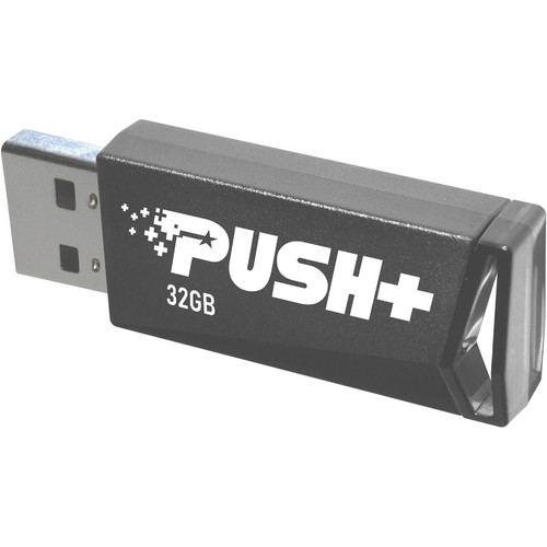 Patriot Memory Push+ USB 3.2 GEN. 1 FLASH DRIVE - 128 GB - USB 3.2 (Gen 1) - Black - 2 Year Warranty (Fleet Network)