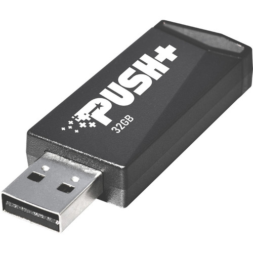 Patriot Memory Push+ USB 3.2 GEN. 1 FLASH DRIVE - 128 GB - USB 3.2 (Gen 1) - Black - 2 Year Warranty (PSF128GPSHB32U)