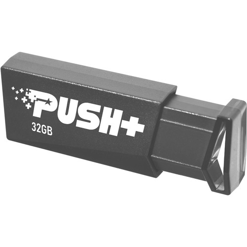 Patriot Memory Push+ USB 3.2 GEN. 1 FLASH DRIVE - 128 GB - USB 3.2 (Gen 1) - Black - 2 Year Warranty (PSF128GPSHB32U)