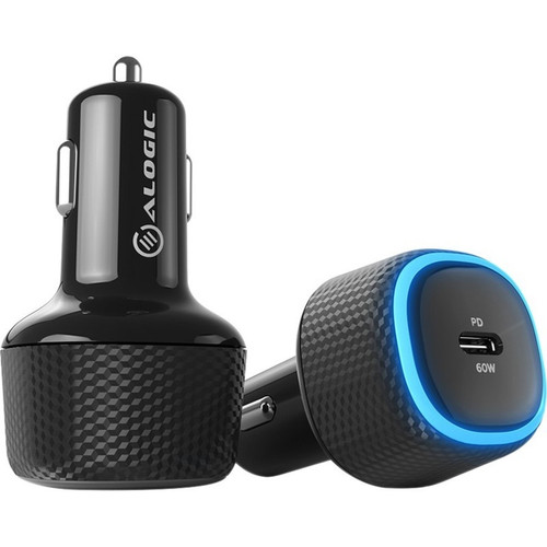 Alogic CRC60 Rapid USB-C Car Charger - 60W Power Delivery for Laptops - Tablets - Phones - 12V DC Input