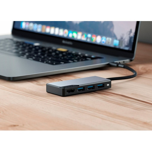 Alogic USB-C Fusion CORE Hub Space Grey Compact Multiport Adapter Smartphone Notebook Tablet Type-C Ports HDMI Type For X UCFUHD-SGR