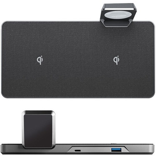 Ultra Power 4 In 1 Wireless Charging Dock For Apple Watch AirPods And iPhone With USB-A Output Grey ALOGIC Input DC V UP2QC10AWA-SGR