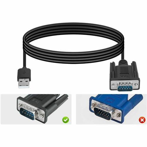 SIIG USB To Serial Adapter 3.3 Ft Data Transfer Cable For Computer Notebook Modem Termination Serial/USB JU-CS0311-S1