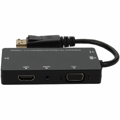 AddOn DisplayPort 1.2 Male to DVI, HDMI, VGA Female Black Adapter Which Comes with Audio For Resolution Up to 1920x1200 (WUXGA) - 8" - (DP2VGAA-AA)