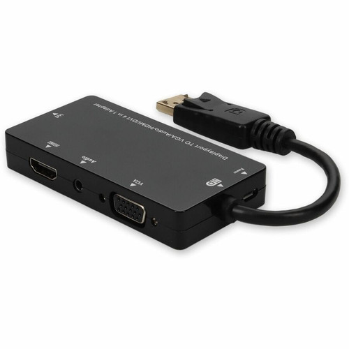 AddOn DisplayPort 1.2 Male to DVI, HDMI, VGA Female Black Adapter Which Comes with Audio For Resolution Up to 1920x1200 (WUXGA) - 8" - (DP2VGAA-AA)