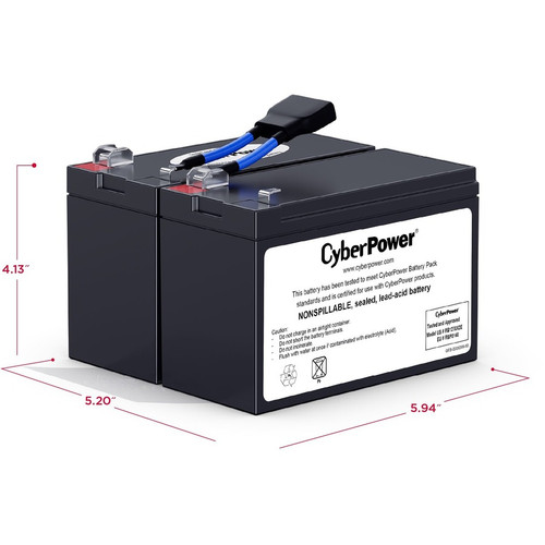 CyberPower RB1270X2E Replacement Battery Cartridge - 2 X 12 V / 7 Ah Sealed Lead-Acid Battery, 18MO Warranty (RB1270X2E)