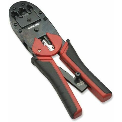 Manhattan Universal Modular Plug Crimping Tool, For RJ45, RJ12 and RJ11 modular plugs - 8.46" (215 mm) Length - Hardened Steel - 12.63 (211048)