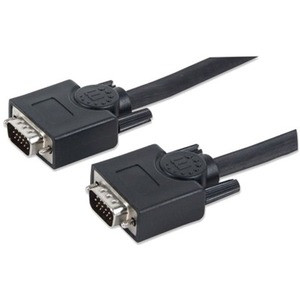 Manhattan VGA Monitor Cable, 30m, Black, Male to Male, HD15, Cable of higher SVGA Specification (fully compatible), Fully Shielded, - (Fleet Network)