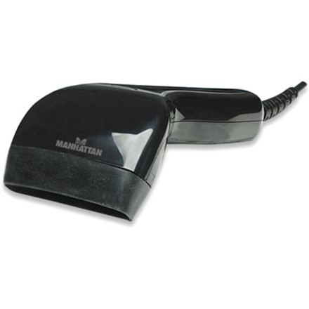Manhattan 401517 Contact CCD Handheld Barcode Scanner - USB - 120 scan/s - 80mm Scan Width - 152cm Cable - Black