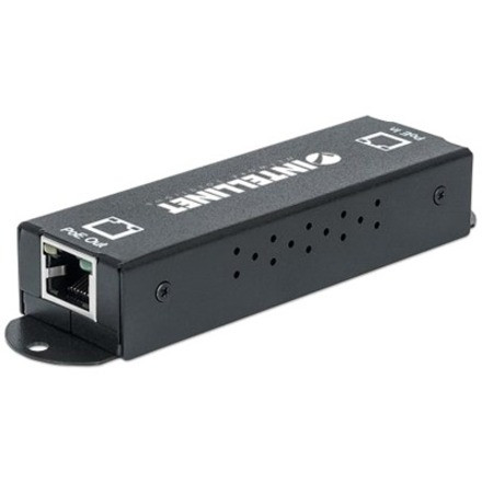 Intellinet Gigabit High-Power PoE+ Extender Repeater, IEEE 802.3at/af Power over Ethernet (PoE+/PoE), metal - Network (RJ-45) - Metal (560962)