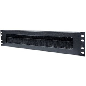Intellinet 19" Cable Entry Panel, 2U, with Brush Insert, Black - Cable Panel - Jet Black - 2U Rack Height x 19" Panel Width - Steel (Fleet Network)