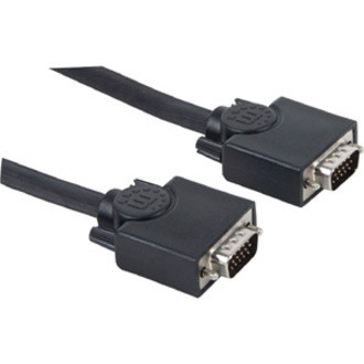 Manhattan VGA Monitor Cable (with Ferrite Cores), 20m, Black, Male to Male, HD15, Cable of higher SVGA Specification (fully Shielding (Fleet Network)