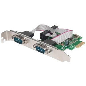 Manhattan PCI Express Card, 2x Serial DB9 ports, 2.5 Mbps, x1 x4 x8 x16 lane buses, Standard/Low Profile PCI, Three Year Warranty, Box (Fleet Network)