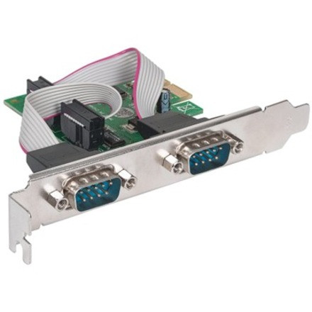 Manhattan PCI Express Card With Two Serial Ports Compatible Standard And Low Profile Slots Three Year Warranty Standard/Low Buses 152082