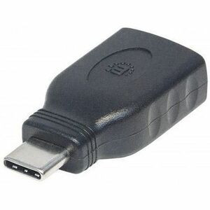 Manhattan USB-C to USB-A Adapter - 1x 8-pin USB Type-A - female - 1 x 24-pin USB Type-C - male - Nickel Connector - Black - 1 (Fleet Network)