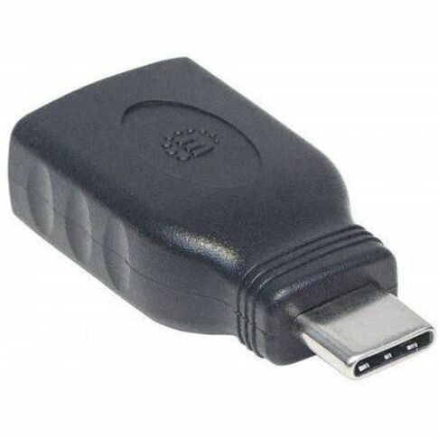 Manhattan USB-C to USB-A Adapter - 1x 8-pin USB Type-A - female - 1 x 24-pin USB Type-C - male - Nickel Connector - Black - 1 (354646)
