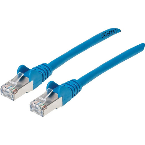 Manhattan Cat6a S/FTP Patch Cable, 10 ft., Blue - 10 ft (3.05 m) Category 6a Network Cable for Network Device, Modem, Router - First 1 (Fleet Network)