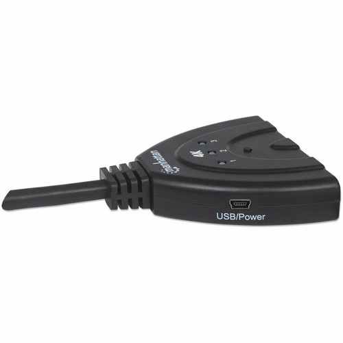 Manhattan 207874 4K 3-Port HDMI Switch - 4096 x 2160 Resolution - 3 Inputs - 1 Output - USB Powered