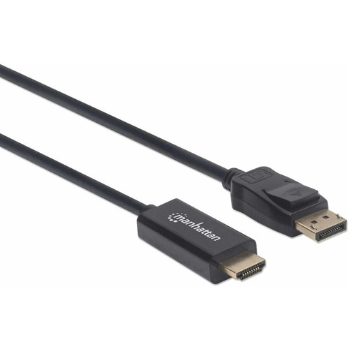 Manhattan 1080p DisplayPort to HDMI Cable - 3.3 ft (1 m) DisplayPort/HDMI A/V Cable for HDTV, Desktop Computer, Monitor, Projector, - (152662)