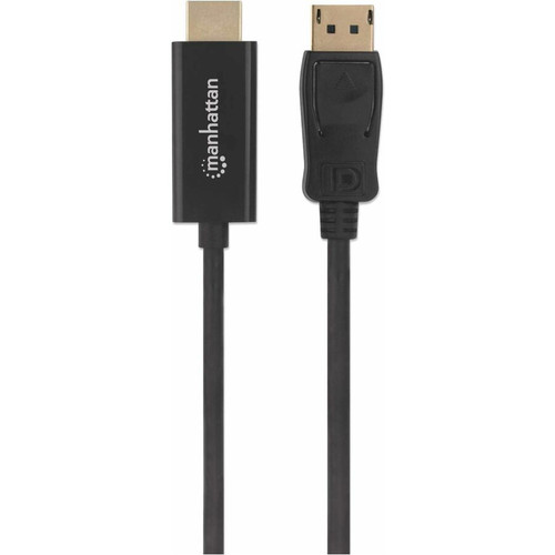 Manhattan 1080p DisplayPort to HDMI Cable - 3.3 ft (1 m) DisplayPort/HDMI A/V Cable for HDTV, Desktop Computer, Monitor, Projector, - (152662)