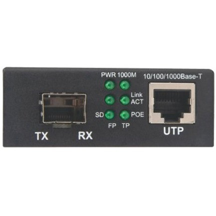 Intellinet 508216 Gigabit PoE+ Media Converter - 1 x RJ45 to 1 x SFP Port - Desktop/Wall/Rack Mountable