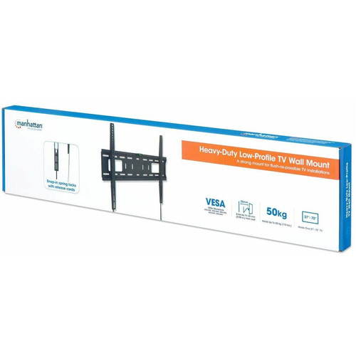 Manhattan 461986 Wall Mount for TV, Flat Panel Display, Curved Screen Display, LCD TV, LED TV, Plasma TV, Display Screen - Black - 1 - (461986)