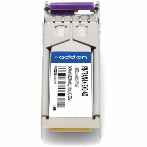 AddOn FN-TRAN-LX-BXD-AO Fortinet Compatible SFP Transceiver - 1000Base-BX - 1Gbps - LC - 1490nm/1310nm - 10km - Single-mode - DOM - TAA
