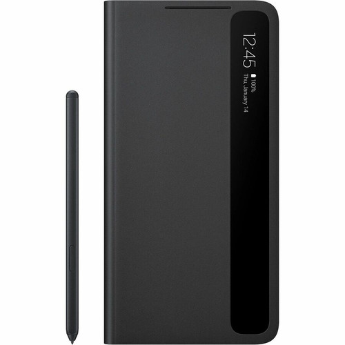 Samsung Galaxy S21 Ultra 5G Smart Clear View Cover with S Pen - For Samsung Galaxy S21 Ultra 5G Smartphone, Stylus - Black (Fleet Network)