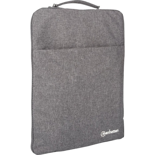 Manhattan Seattle Laptop Sleeve 15.6" , Grey, Padded, Extra Soft Internal Cushioning, Main Compartment with double zips, Zippered and (Fleet Network)