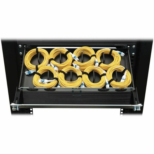 Tripp Lite series N48S-8L2L-10 Preloaded Fiber Panel - 8 x Duplex - 1U High - Yellow - 19" Wide - Rack-mountable (N48S-8L2L-10)
