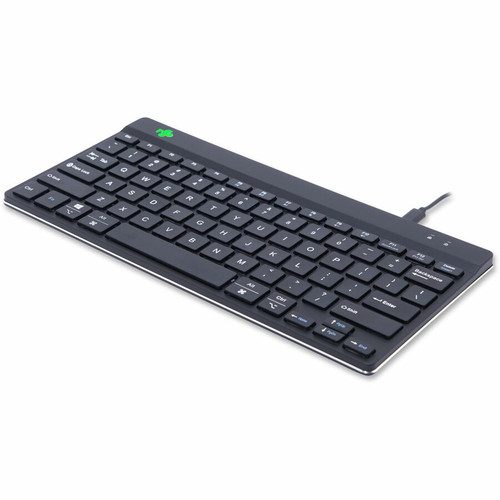 R-Go Compact Break ergonomic keyboard, with break software, mini USB keyboard, QWERTY (US), wired, black - Cable Connectivity - USB C (Fleet Network)