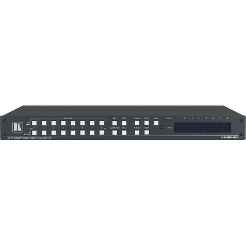 Kramer VS-88H2A 8x8 4K HDR HDCP 2.2 Matrix Switcher with Analog & Digital Audio Routing - 8 x 8 - Display - 8 x HDMI Out (Fleet Network)