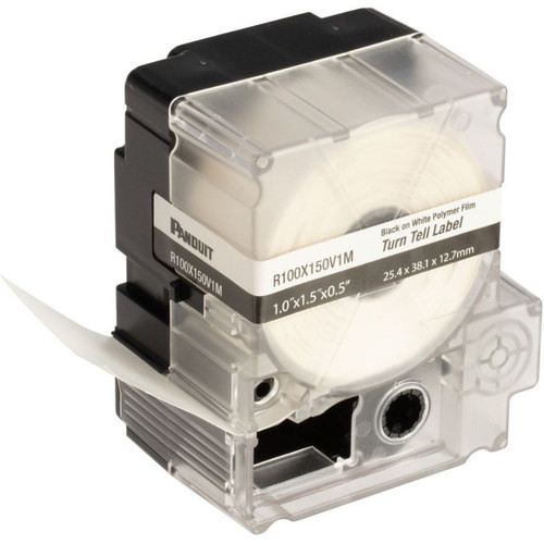 Panduit Turn-Tell PXE Wire & Cable Label - 1 1/2" (38.10 mm) Height x 1" (25.40 mm) Width x 1 1/2" (38.10 mm) Length - Rectangle - - - (R100X150V1M)